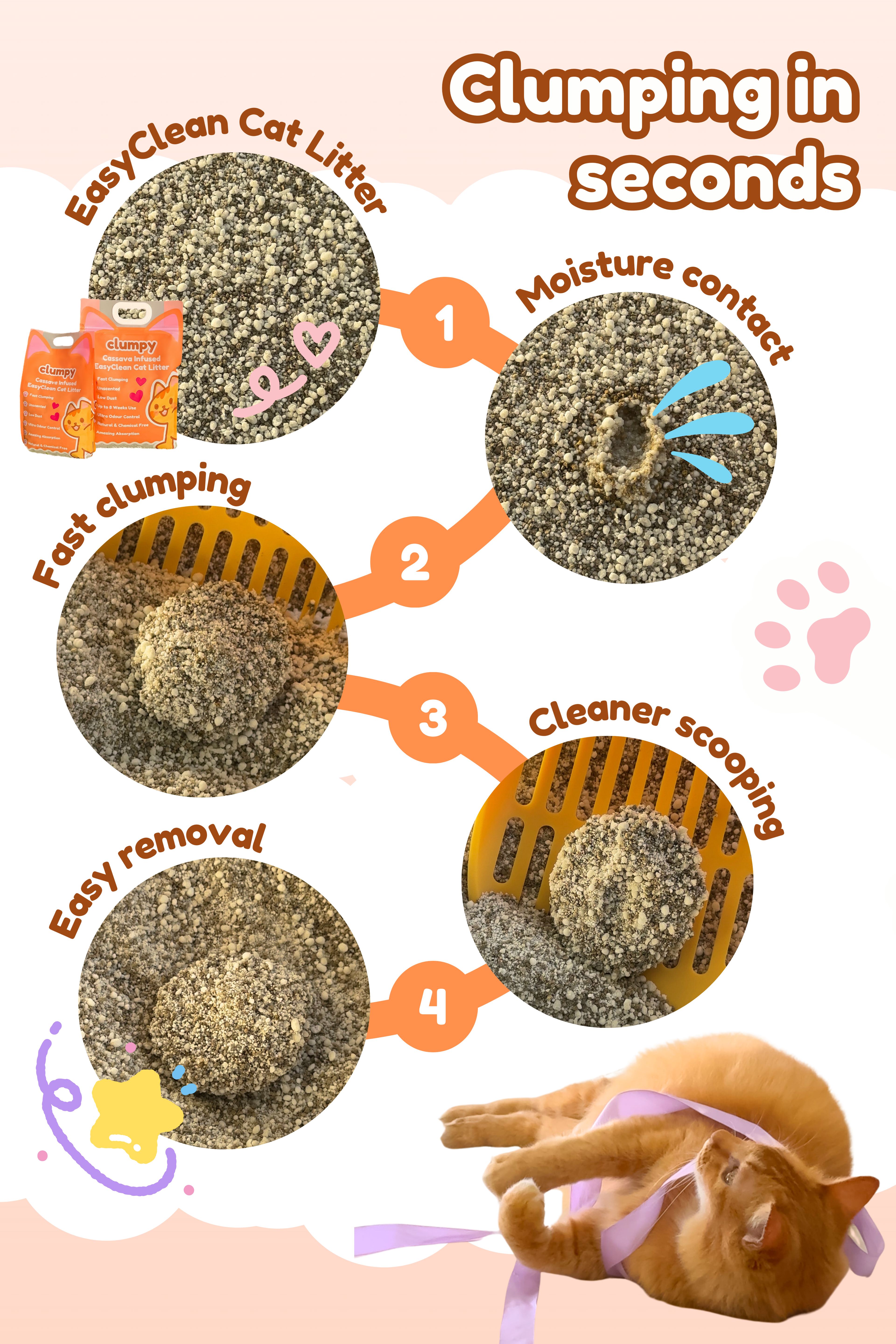 30L Clumpy EasyClean Cassava Cat Litter 21KG Bundle